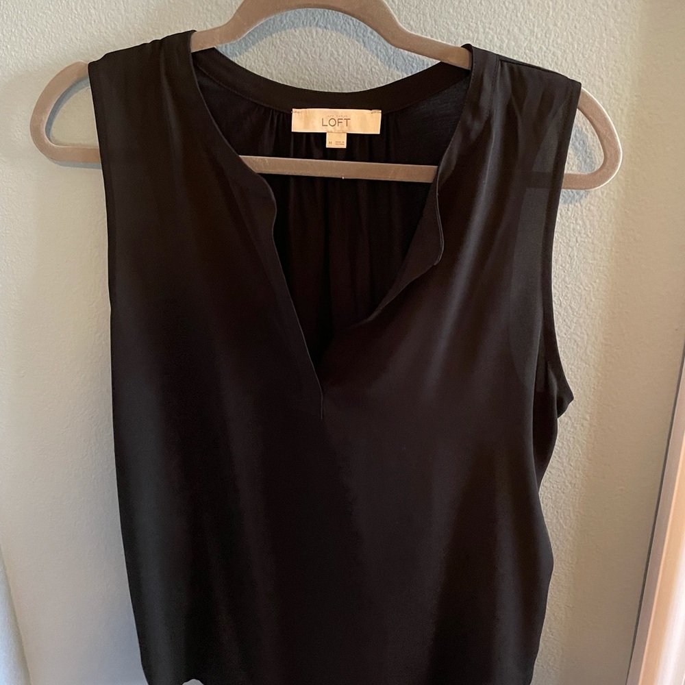 Chiffon blouse, color black, brand LOFT, size medium